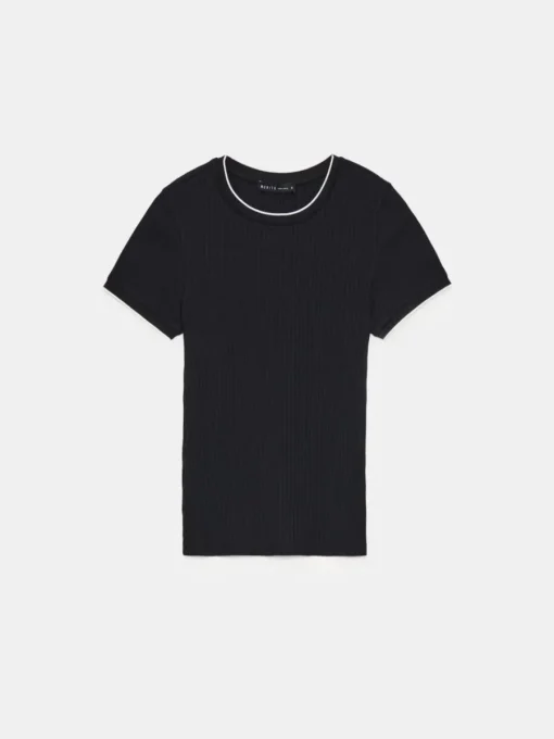 Blusen, Hemden>MOHITO Top aus Rippstrick Schwarz