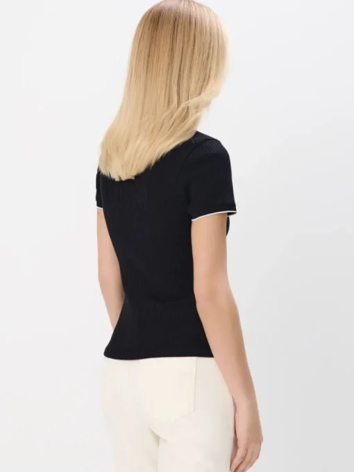 Blusen, Hemden>MOHITO Top aus Rippstrick Schwarz