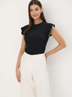 Blusen, Hemden>MOHITO Top aus Rippstrick Schwarz