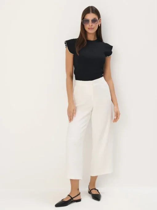 Blusen, Hemden>MOHITO Top aus Rippstrick Schwarz