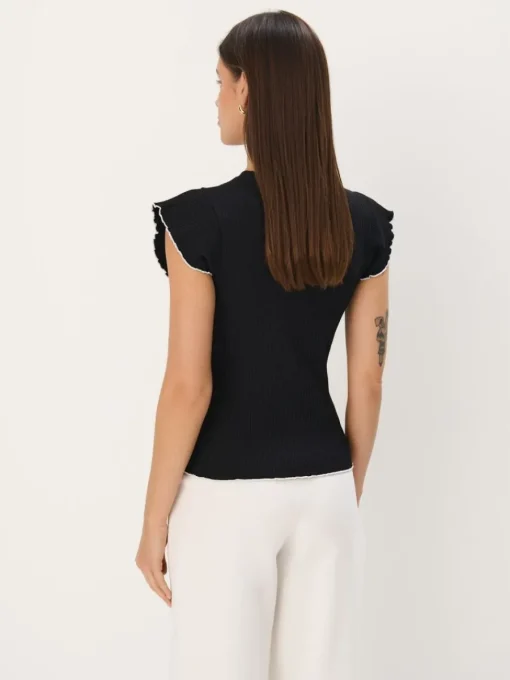 Blusen, Hemden>MOHITO Top aus Rippstrick Schwarz