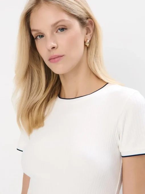 Blusen, Hemden>MOHITO Top aus Rippstrick Creme