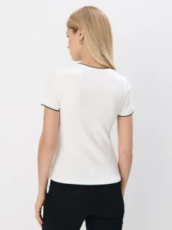 Blusen, Hemden></noscript>MOHITO Top aus Rippstrick Creme