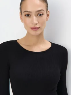 Blusen, Hemden></noscript>MOHITO Top aus Rippstrick Schwarz