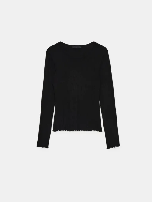 Blusen, Hemden>MOHITO Top aus Rippstrick Schwarz