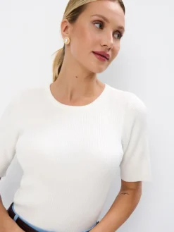 Blusen, Hemden></noscript>MOHITO Top aus Rippstrick Creme