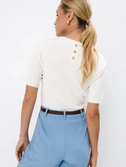 Blusen, Hemden></noscript>MOHITO Top aus Rippstrick Creme
