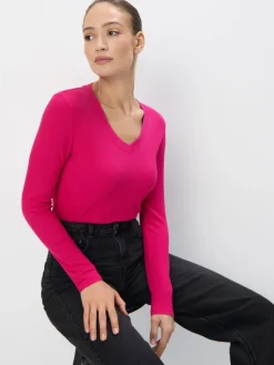 T-shirts, Tops|Blusen, Hemden>MOHITO Top aus Rippstrick Fuchsia