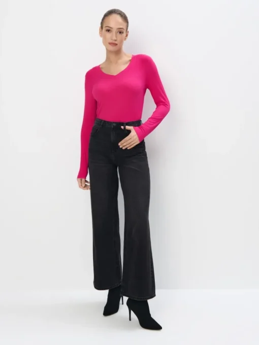 T-shirts, Tops|Blusen, Hemden>MOHITO Top aus Rippstrick Fuchsia