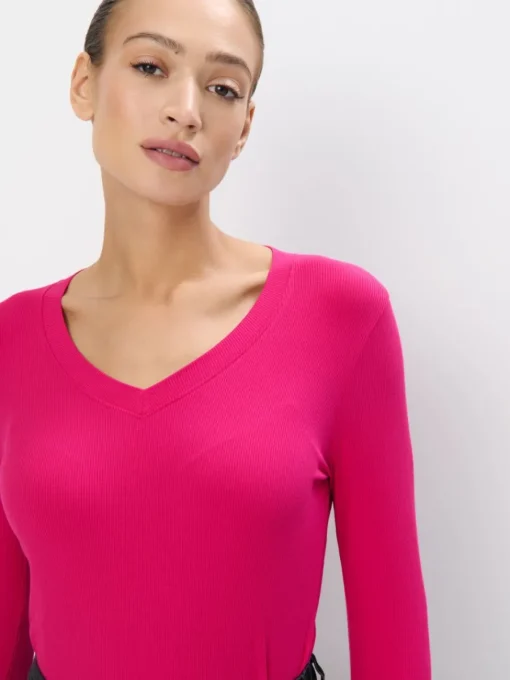 T-shirts, Tops|Blusen, Hemden>MOHITO Top aus Rippstrick Fuchsia