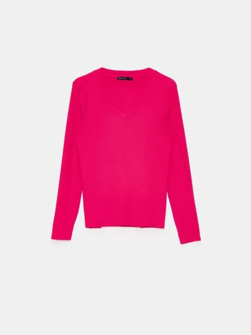 T-shirts, Tops|Blusen, Hemden>MOHITO Top aus Rippstrick Fuchsia