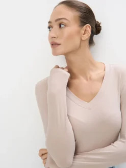 T-shirts, Tops|Blusen, Hemden></noscript>MOHITO Top aus Rippstrick Beige