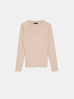 T-shirts, Tops|Blusen, Hemden></noscript>MOHITO Top aus Rippstrick Beige