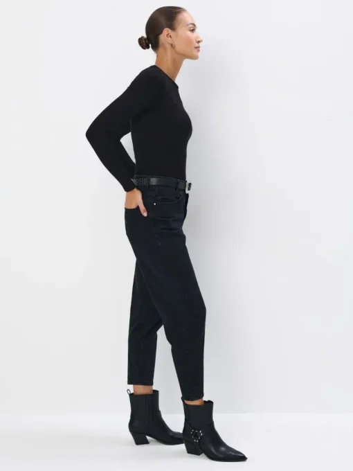 T-shirts, Tops|Blusen, Hemden>MOHITO Top aus Rippstrick Schwarz