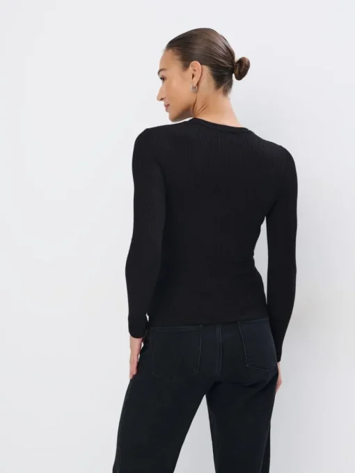 T-shirts, Tops|Blusen, Hemden>MOHITO Top aus Rippstrick Schwarz