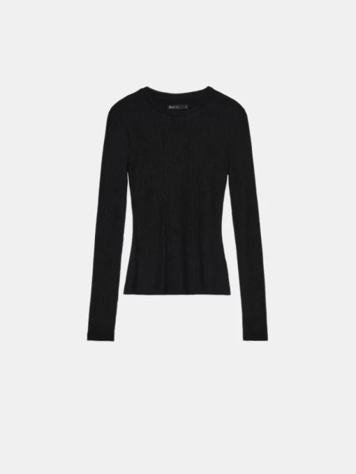 T-shirts, Tops|Blusen, Hemden>MOHITO Top aus Rippstrick Schwarz