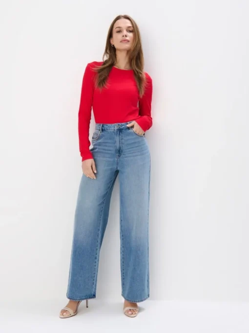 T-shirts, Tops|Blusen, Hemden>MOHITO Top aus Rippstrick Rot