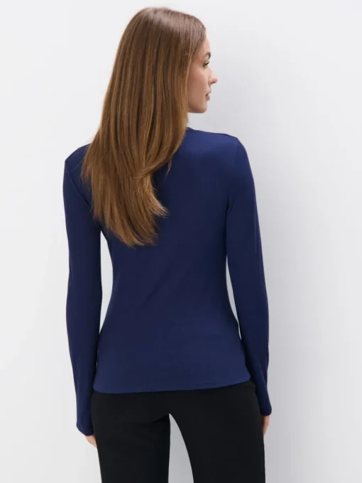 T-shirts, Tops|Blusen, Hemden>MOHITO Top aus Rippstrick Navy