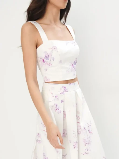 T-shirts, Tops|Blusen, Hemden>MOHITO Top mit Blumenmuster Creme