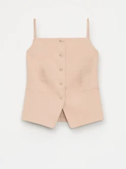 T-shirts, Tops|Blusen, Hemden></noscript>MOHITO Top mit Karree-Ausschnitt Beige