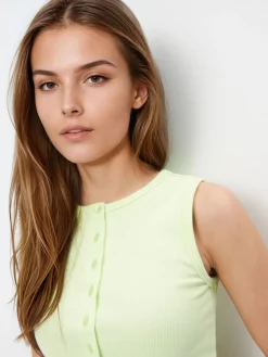 T-shirts, Tops></noscript>MOHITO Top mit Knöpfen Grün