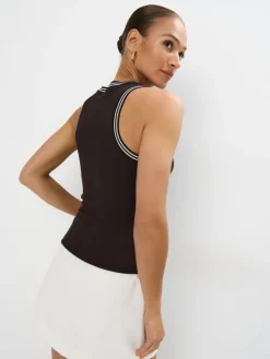 T-shirts, Tops></noscript>MOHITO Top mit Kontrastborte Dunkelbraun