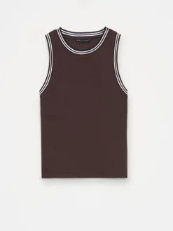T-shirts, Tops></noscript>MOHITO Top mit Kontrastborte Dunkelbraun