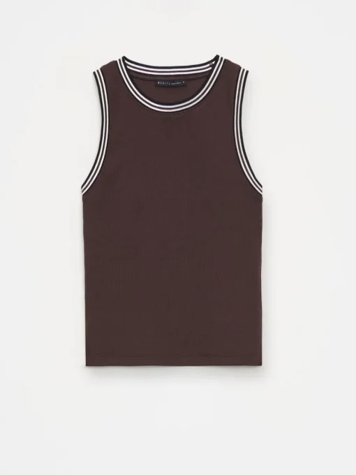 T-shirts, Tops>MOHITO Top mit Kontrastborte Dunkelbraun
