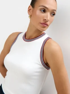 T-shirts, Tops></noscript>MOHITO Top mit Kontrastborte Creme
