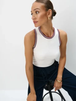 T-shirts, Tops></noscript>MOHITO Top mit Kontrastborte Creme