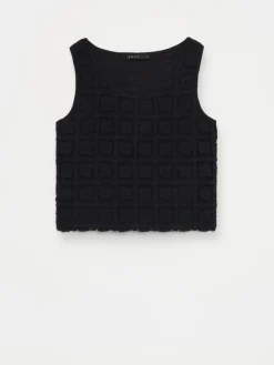 T-shirts, Tops></noscript>MOHITO Top mit Lochmuster Schwarz