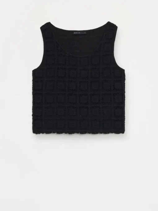 T-shirts, Tops>MOHITO Top mit Lochmuster Schwarz