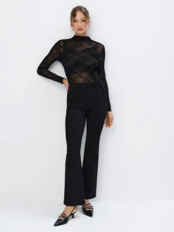 Blusen, Hemden>MOHITO Top mit Metallicgarn Schwarz