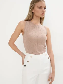 T-shirts, Tops>MOHITO Top mit Metallicgarn sand