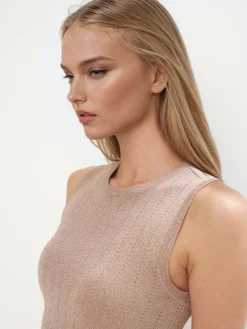 T-shirts, Tops></noscript>MOHITO Top mit Metallicgarn sand