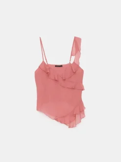 T-shirts, Tops></noscript>MOHITO Top mit Rüschen Orange