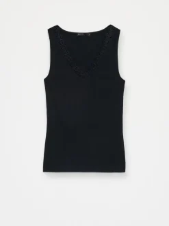 Blusen, Hemden></noscript>MOHITO Top mit Spitze Schwarz