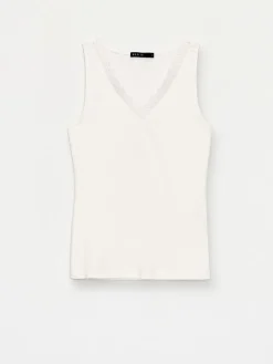Blusen, Hemden></noscript>MOHITO Top mit Spitze Weiu00df