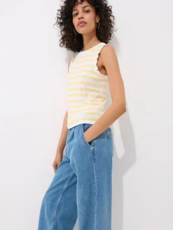 T-shirts, Tops></noscript>MOHITO Top mit Streifen Hellgelb