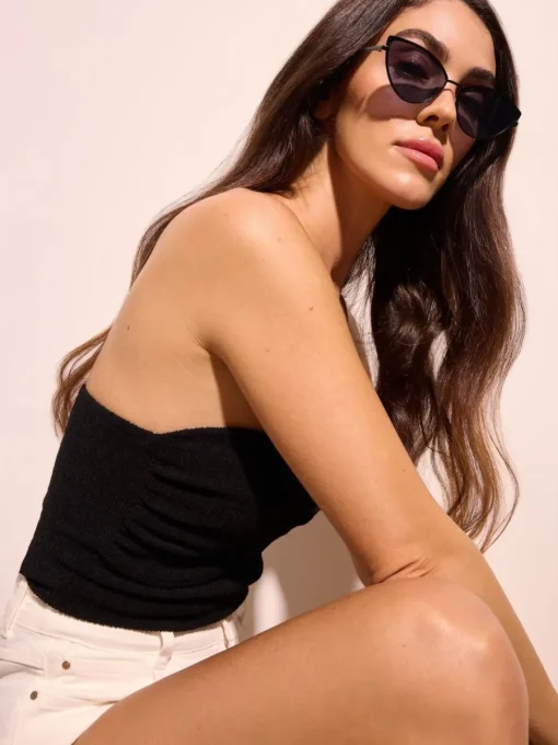 T-shirts, Tops|Blusen, Hemden>MOHITO Trägerloses Top Schwarz