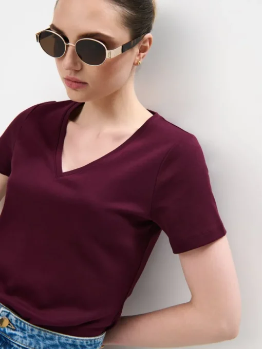 Premium Selection|T-shirts, Tops>MOHITO T-Shirt Kastanienbraun