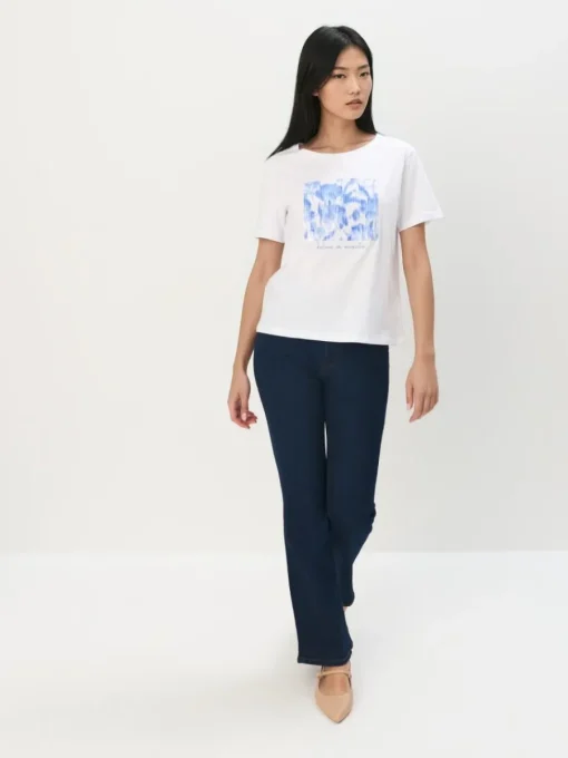 T-shirts, Tops>MOHITO T-Shirt aus Baumwolle mit Druck Weiu00df