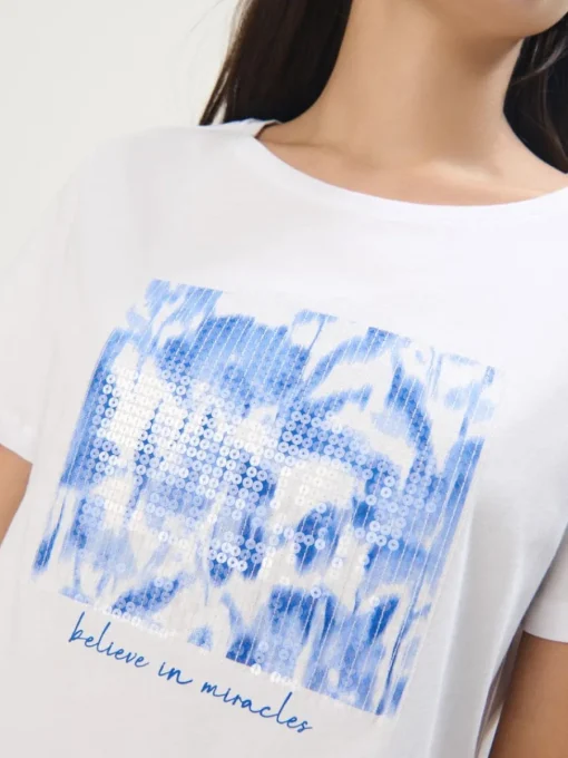 T-shirts, Tops>MOHITO T-Shirt aus Baumwolle mit Druck Weiu00df