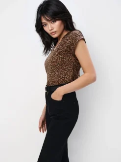 T-shirts, Tops>MOHITO T-Shirt mit Animal-Print Beige