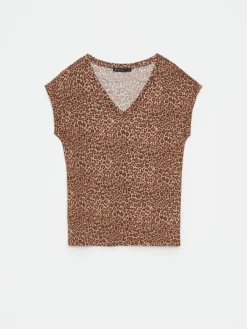 T-shirts, Tops></noscript>MOHITO T-Shirt mit Animal-Print Beige
