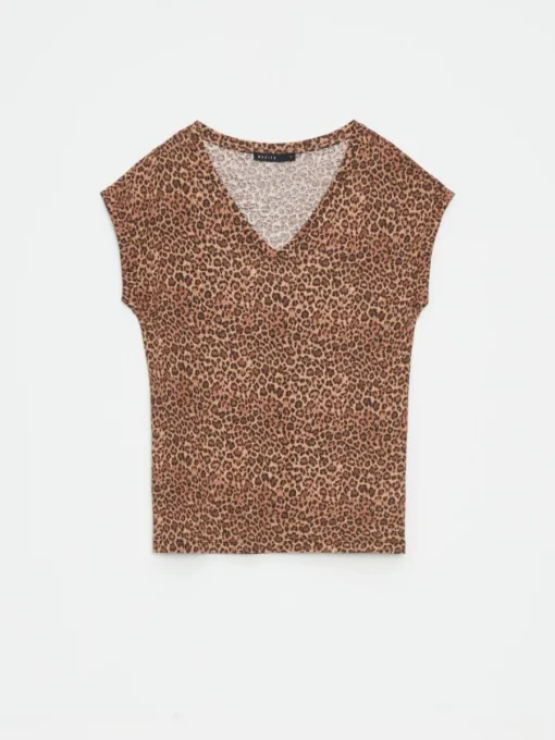 T-shirts, Tops>MOHITO T-Shirt mit Animal-Print Beige