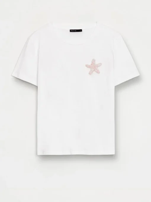 T-shirts, Tops>MOHITO T-Shirt mit Applikation Weiu00df