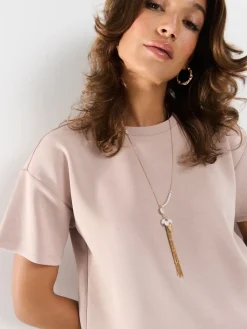 Sets|T-shirts, Tops></noscript>MOHITO T-Shirt mit kurzen  Ärmeln Beige