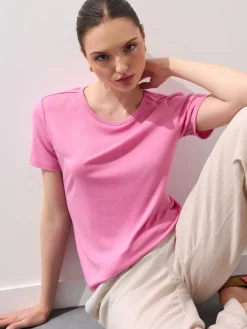 Premium Selection|T-shirts, Tops>MOHITO T-Shirt mit kurzen  Ärmeln Pastellrosa