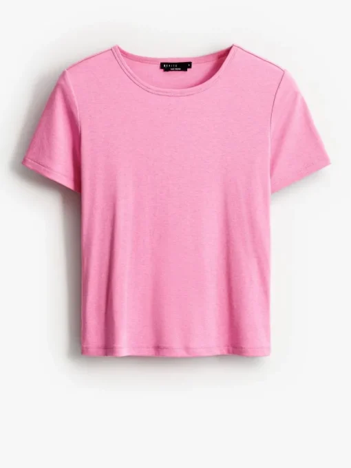 Premium Selection|T-shirts, Tops>MOHITO T-Shirt mit kurzen  Ärmeln Pastellrosa